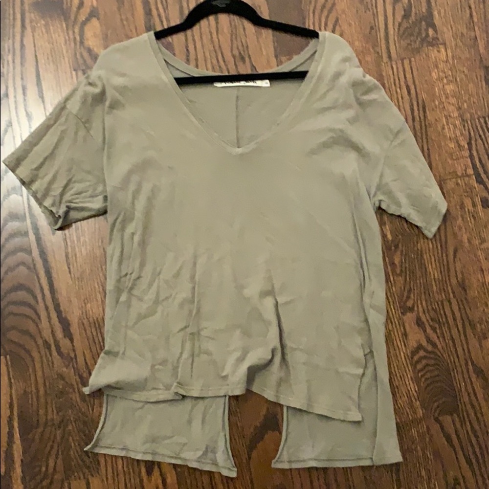 Michael Stars shirt with distressed v neck